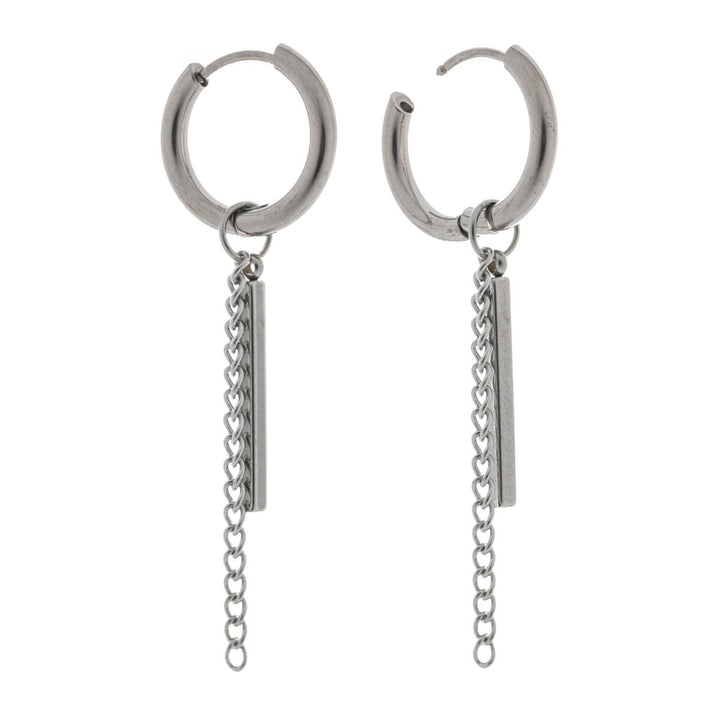 Chain pillar earrings – surgical steel (316L)