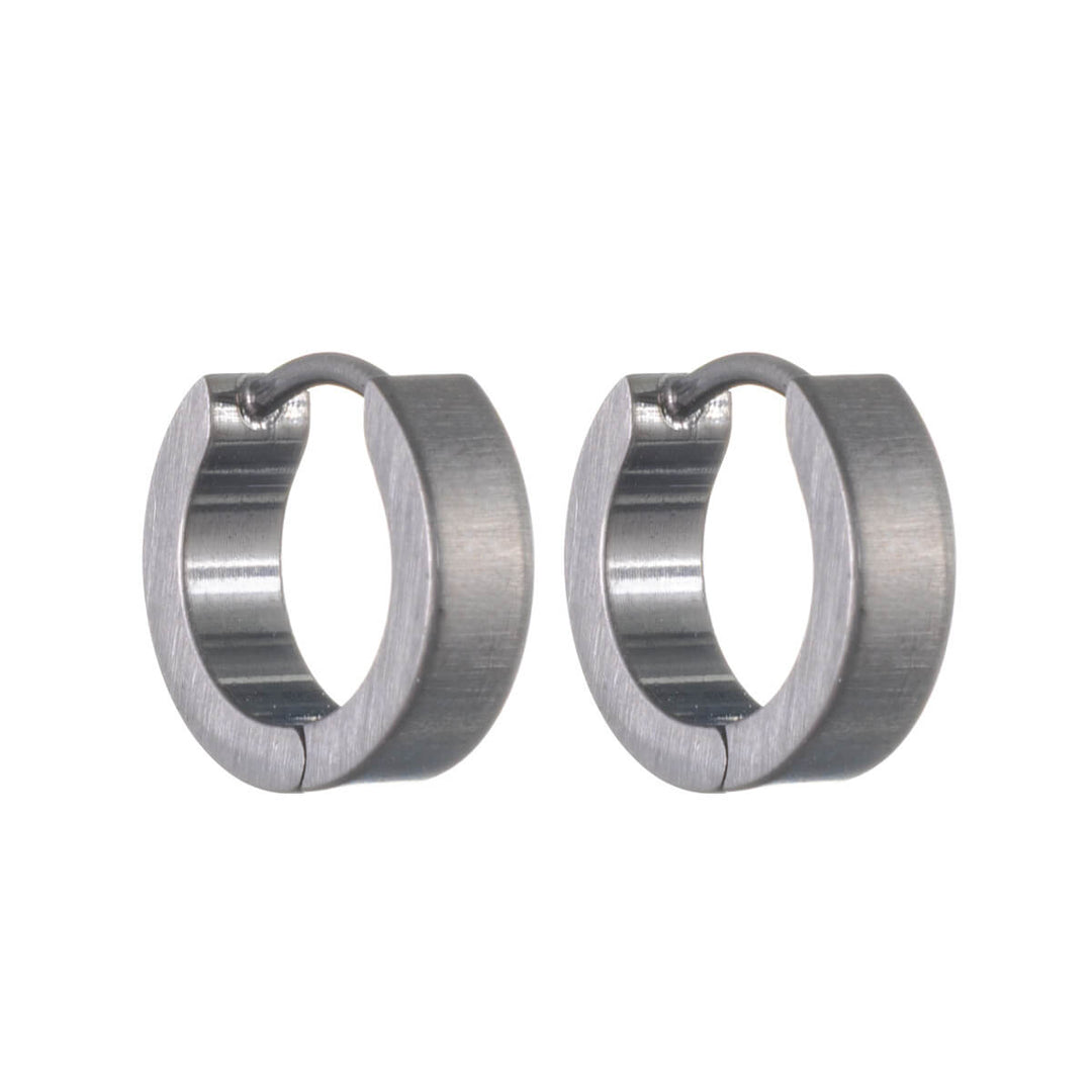 Titanium Earrings 10 mm – Flat Brushed G23