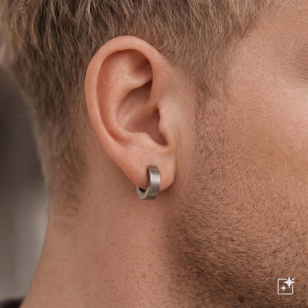 Titanium Earrings 10 mm – Flat Brushed G23