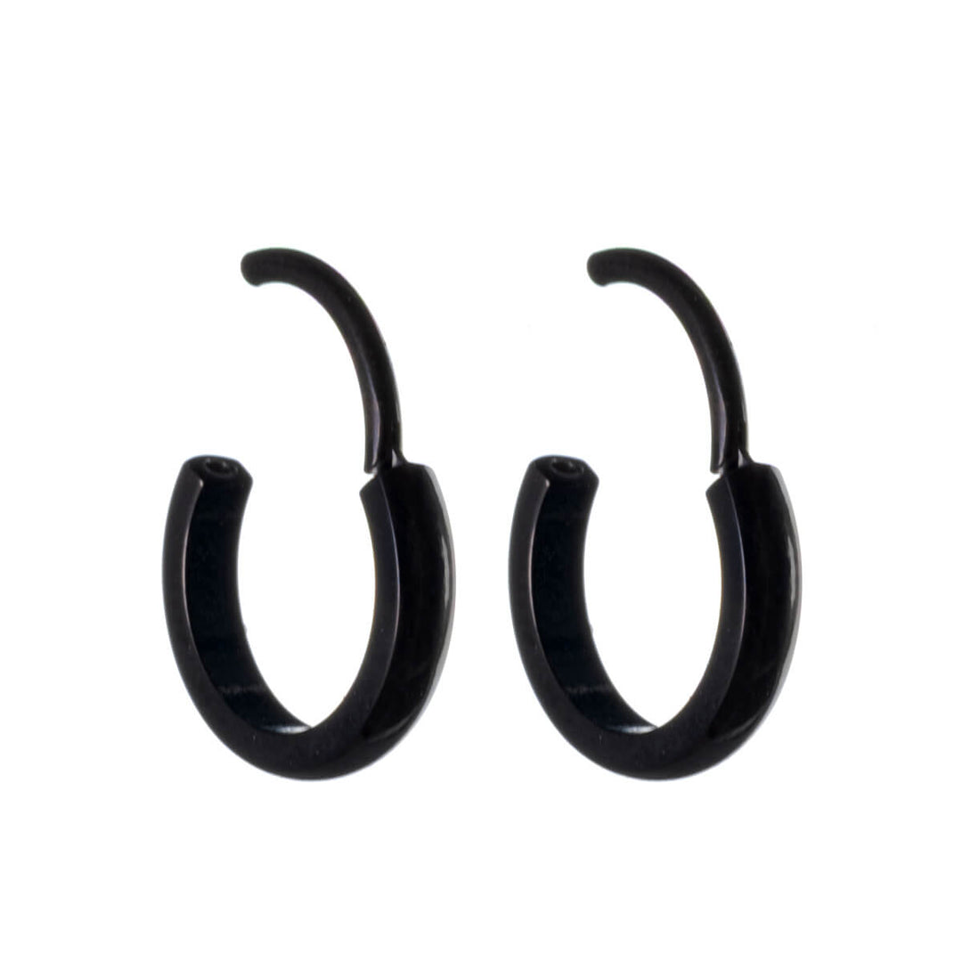 Thin Black Titanium Ear Rings – PVD (G23)