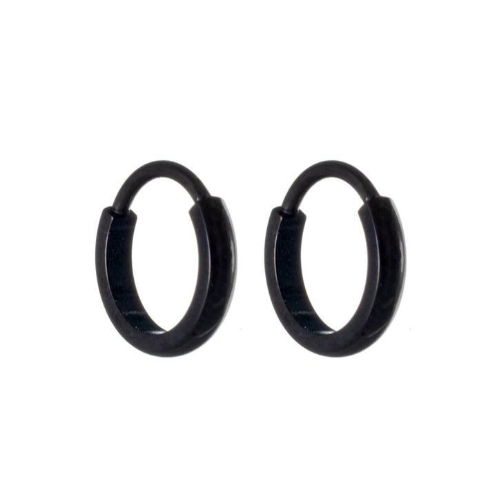 Thin Black Titanium Ear Rings – PVD (G23)