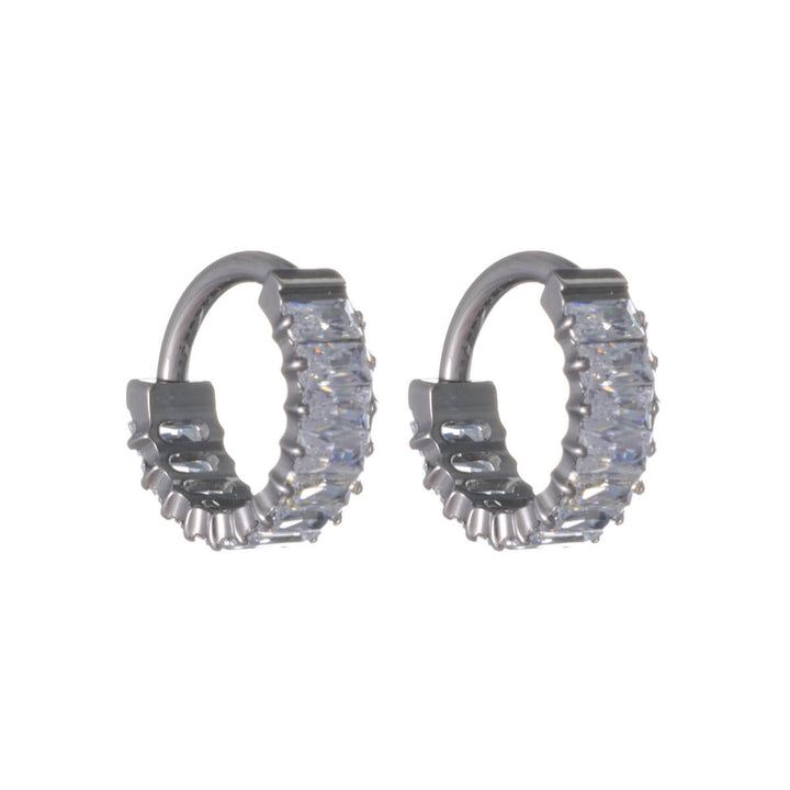 Titanium Baguette Zirconia Earrings 8 mm – G23