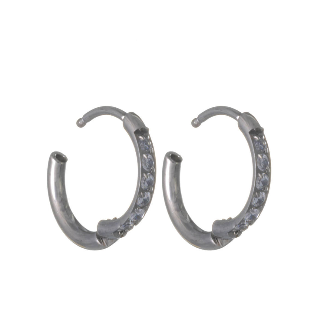 Titanium Zirconia Ear Rings – Pavé (G23)