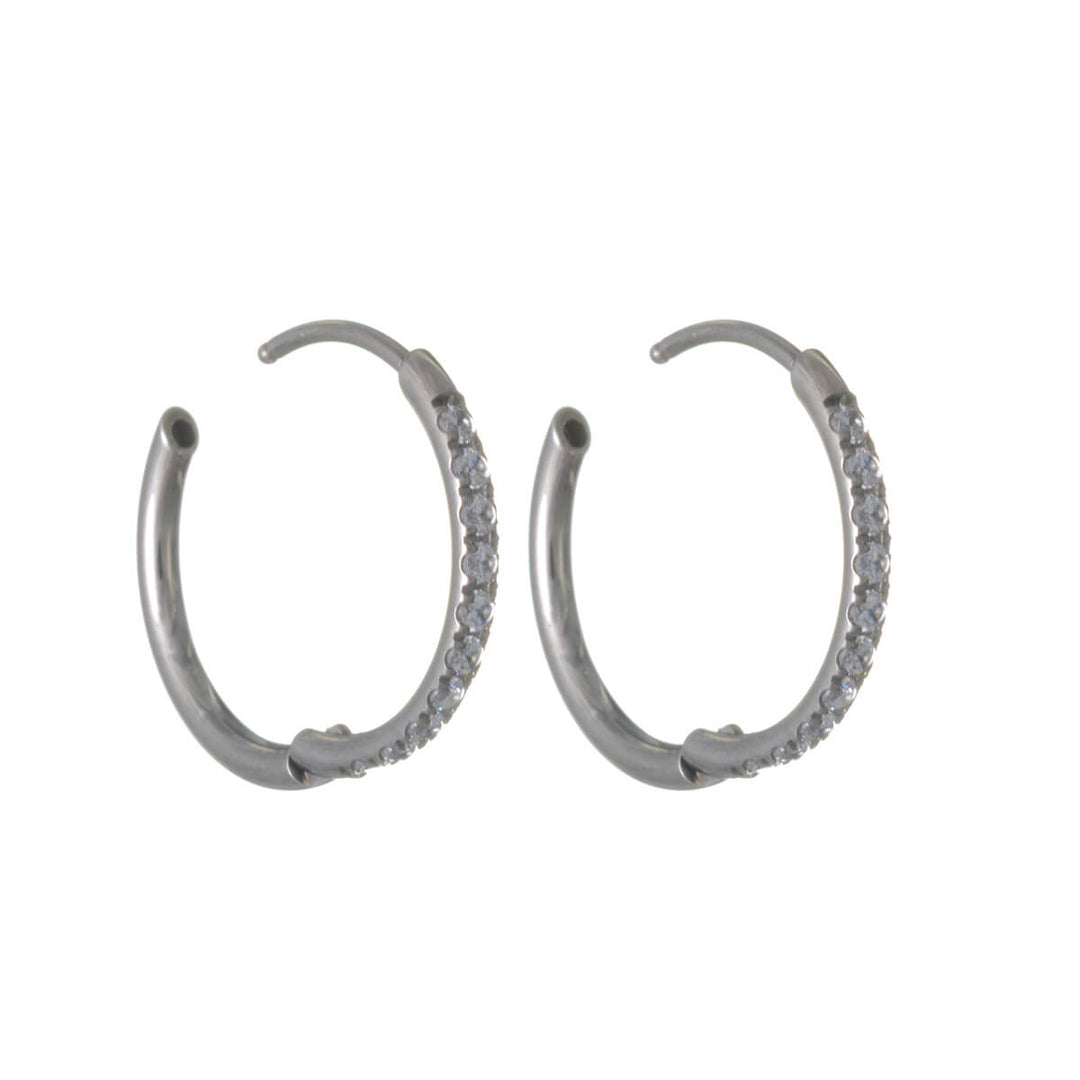 Titanium Zirconia Ear Rings – Pavé (G23)