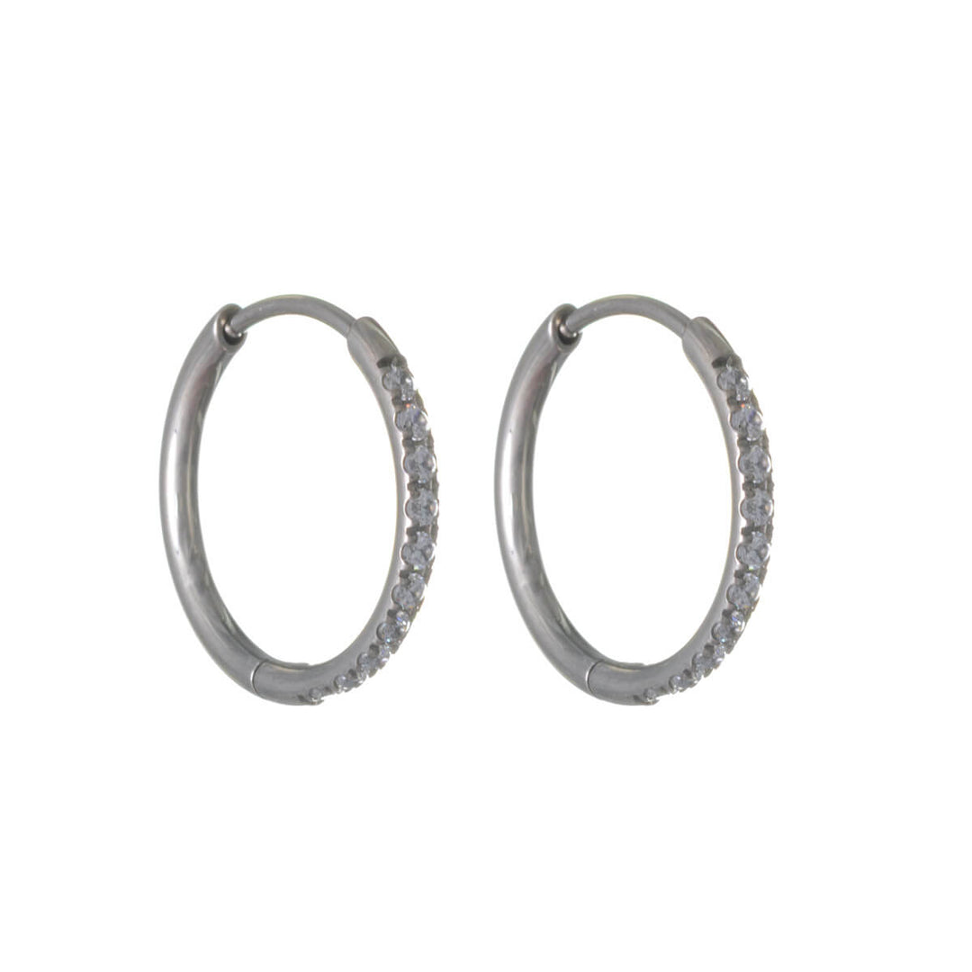 Titanium Zirconia Ear Rings – Pavé (G23)