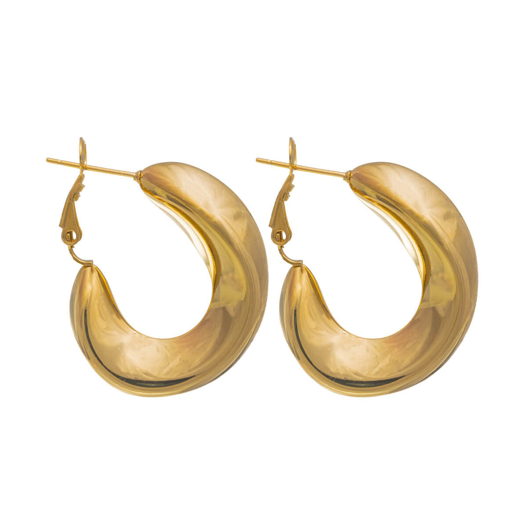 Thick ear hoops – wavy design (316L surgical steel)