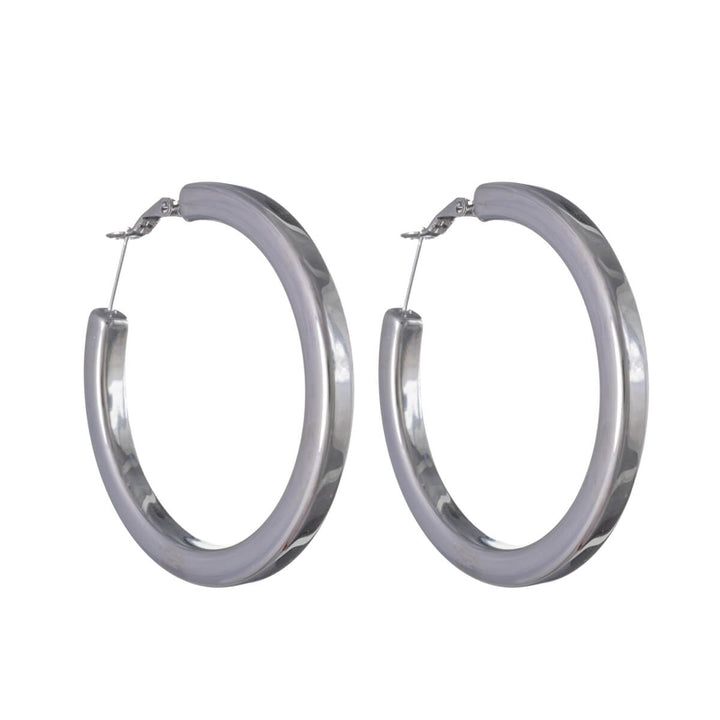 Large, angular hoop earrings – 5 cm square tube (316L surgical steel)