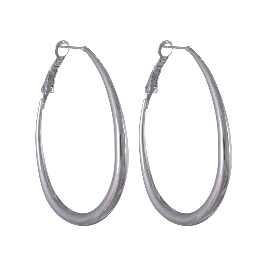 Teardrop-shaped hoop earrings – delicate design, 4 cm (316L surgical steel)