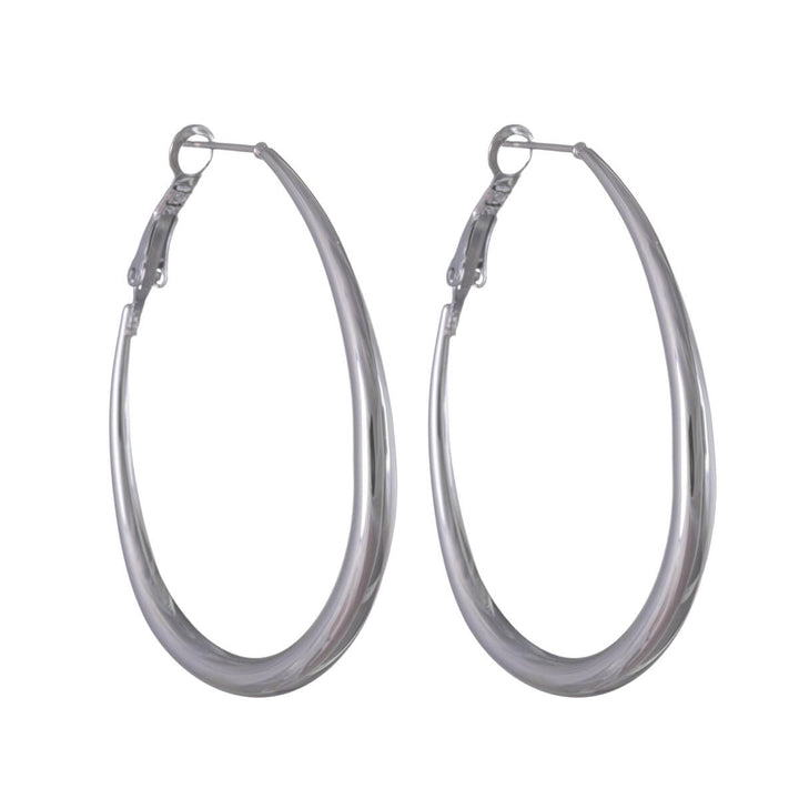 Teardrop-shaped hoop earrings – delicate design, 4 cm (316L surgical steel)