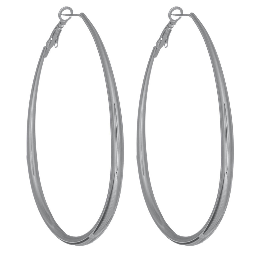Large teardrop-shaped hoop earrings – striking design, 6 cm (316L surgical steel)