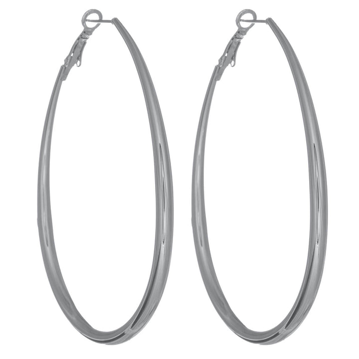 Large teardrop-shaped hoop earrings – striking design, 6 cm (316L surgical steel)