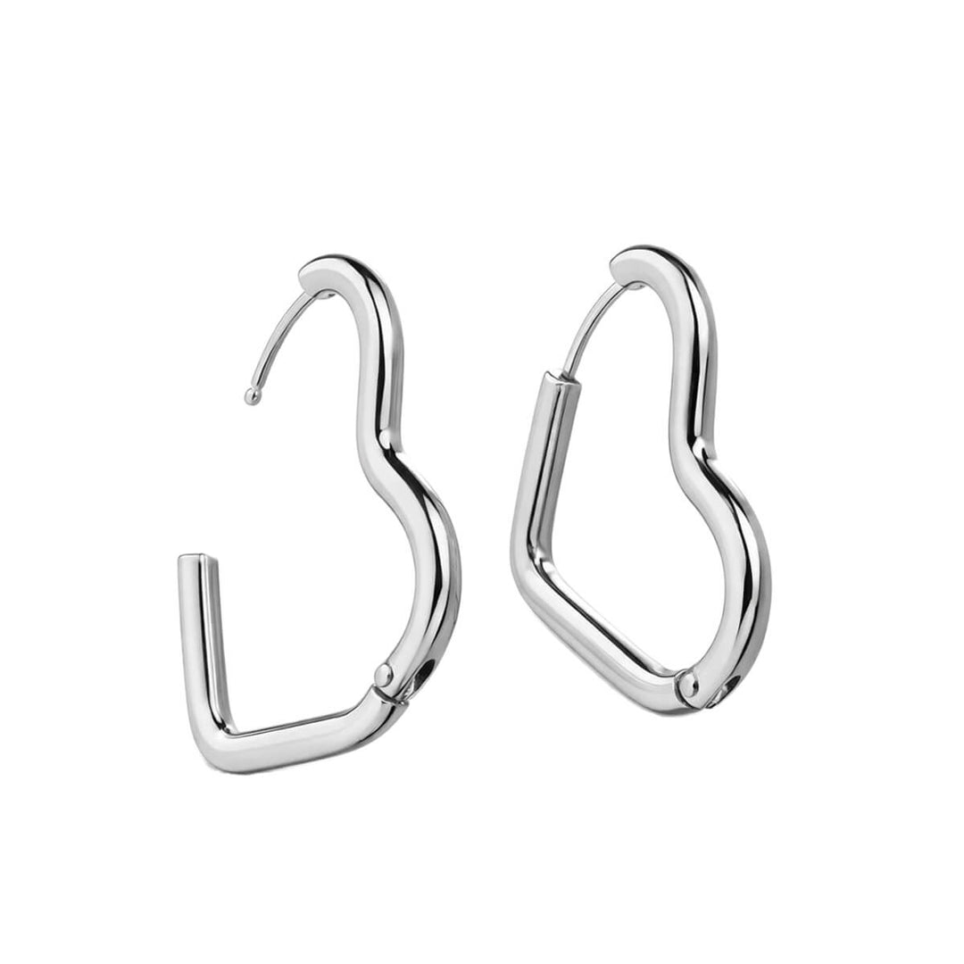 Heart-shaped steel earrings – heart-shaped earrings made of 316L stainless steel