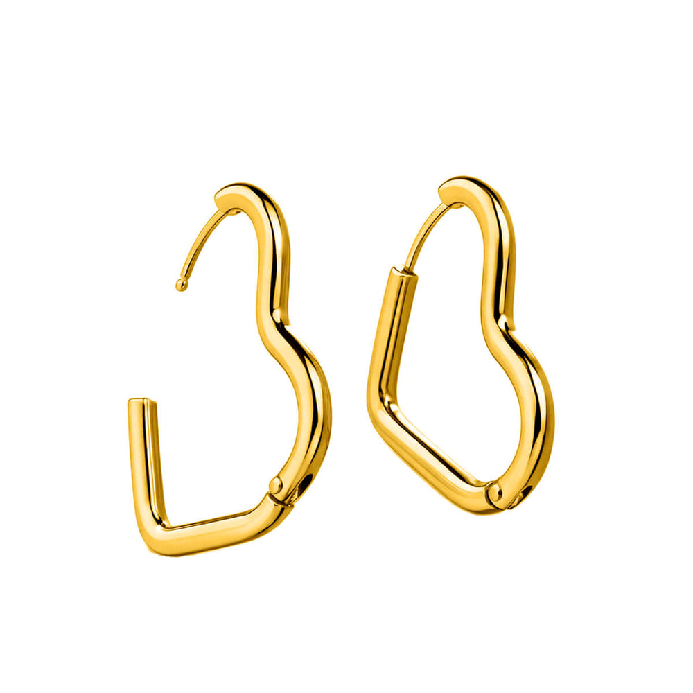 Heart-shaped gold-plated steel earrings – heart-shaped earrings