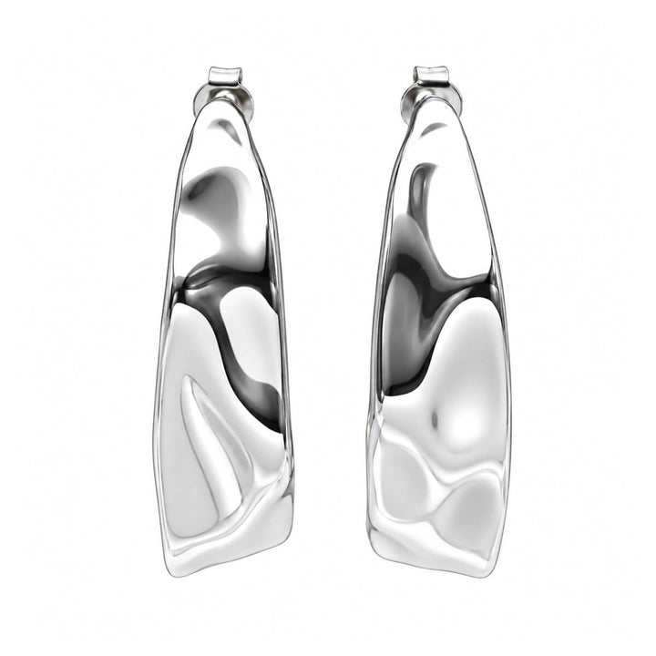 Square, wide ear hoops, 3 cm (surgical steel)