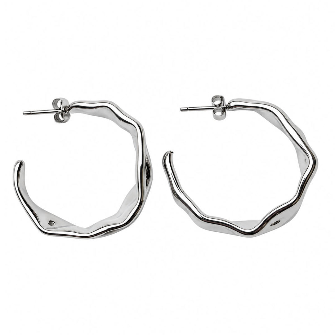 Square, wide ear hoops, 3 cm (surgical steel)
