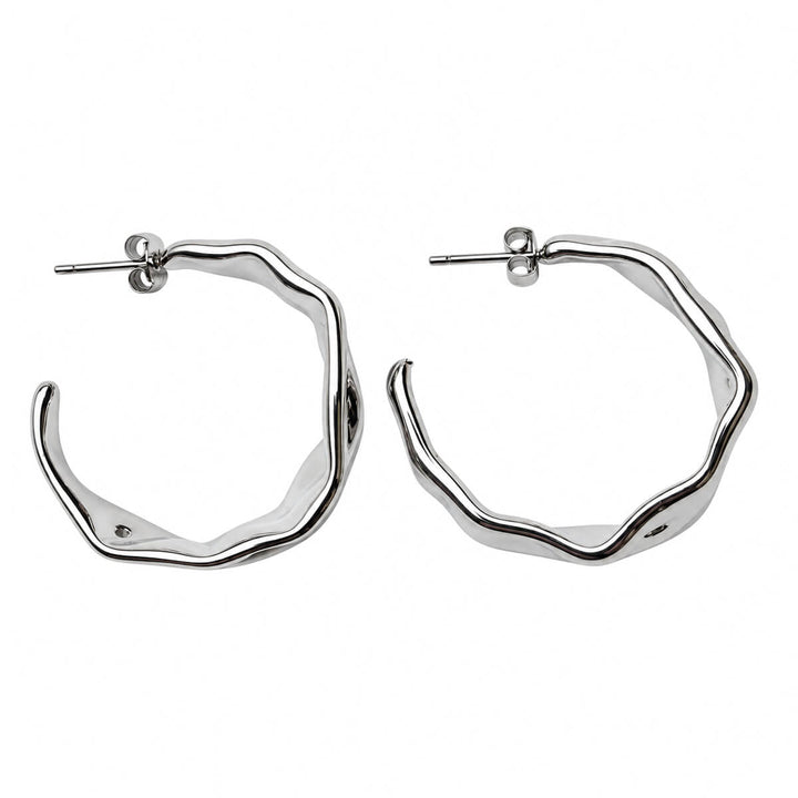 Square, wide ear hoops, 3 cm (surgical steel)