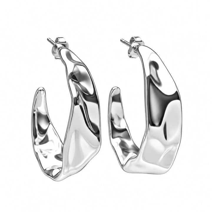 Square, wide ear hoops, 3 cm (surgical steel)