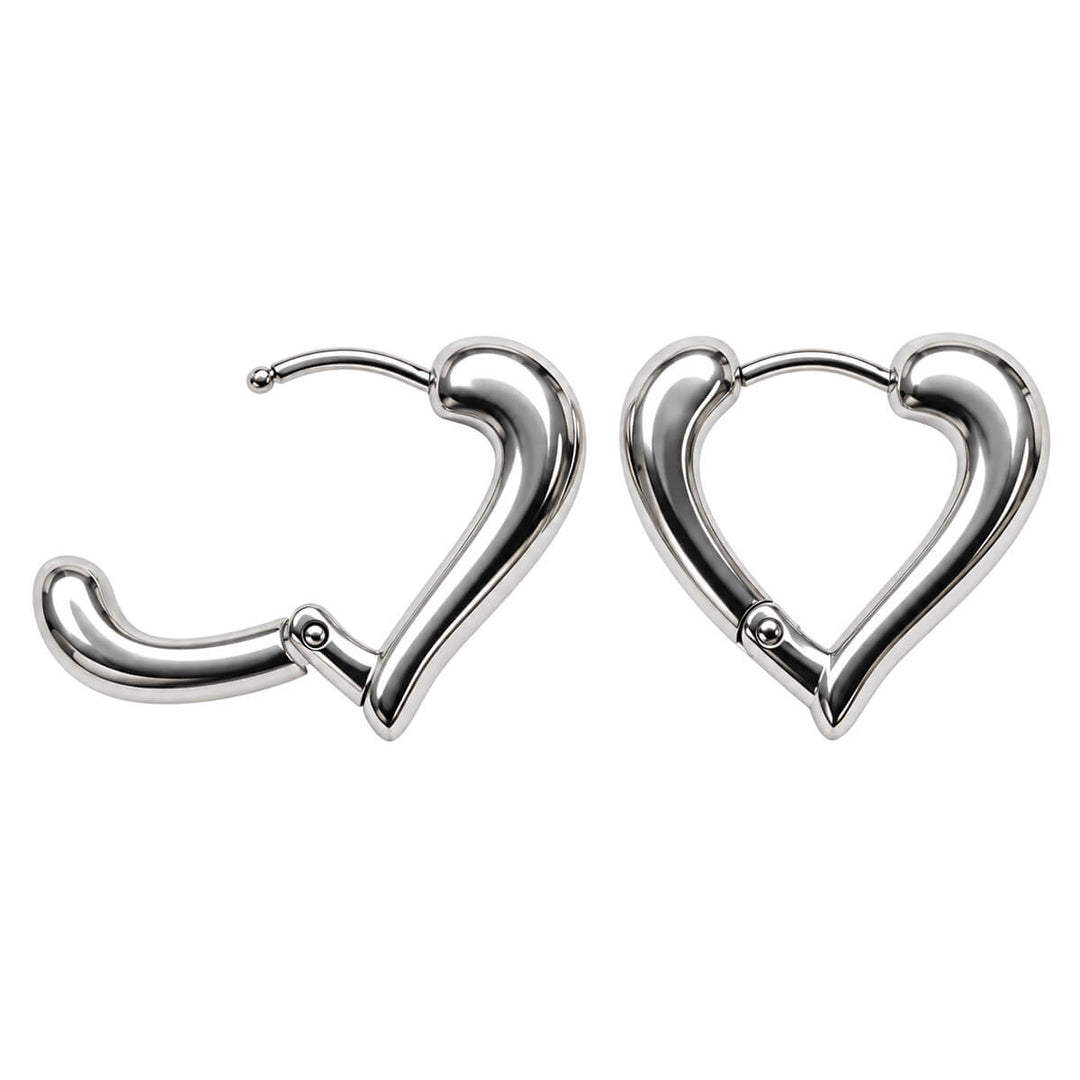 Heart-shaped earrings, 2 cm (surgical steel)