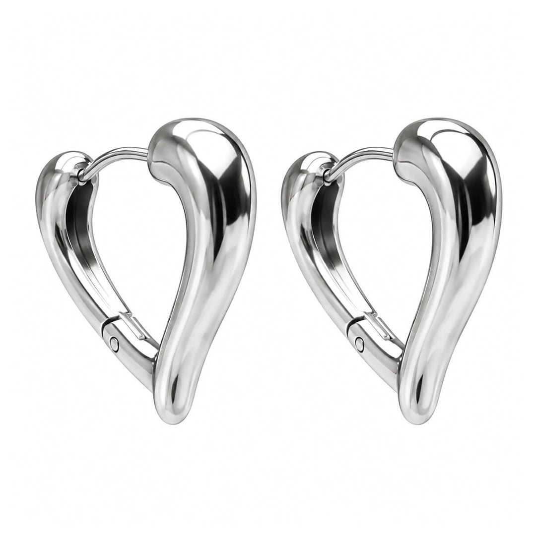 Heart-shaped earrings, 2 cm (surgical steel)