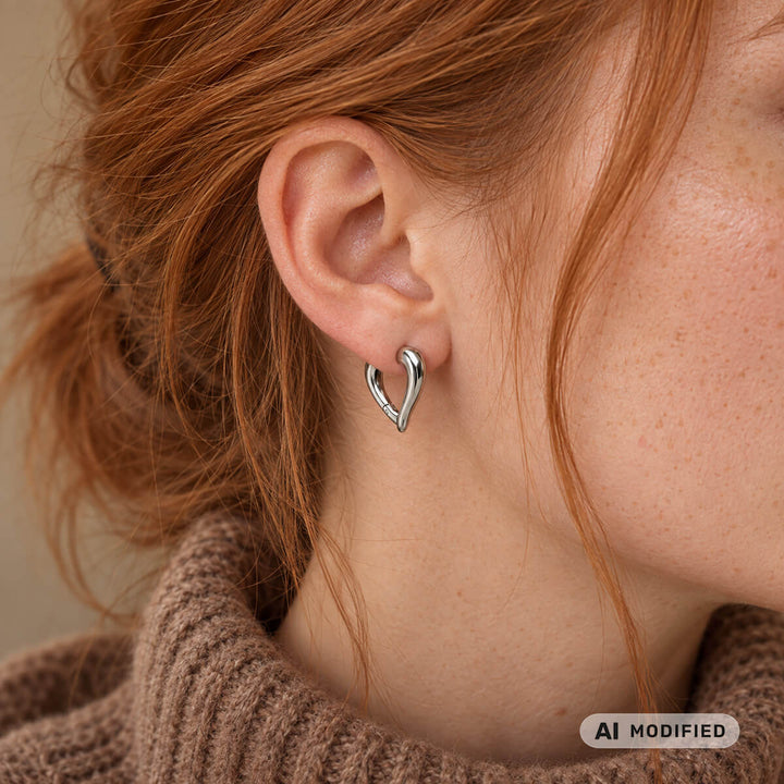 Heart-shaped earrings, 2 cm (surgical steel)