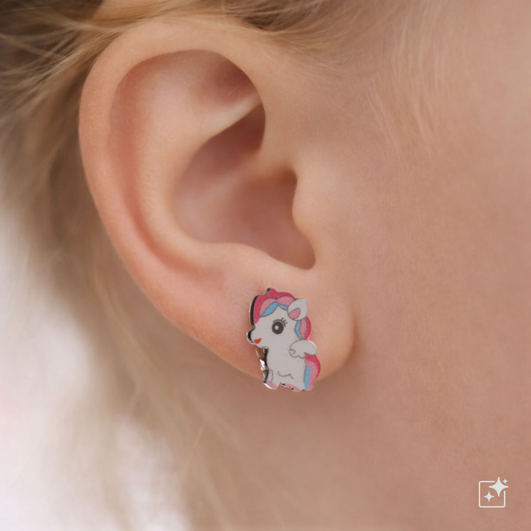Unicorn children Clip-on earrings (Steel 316L)
