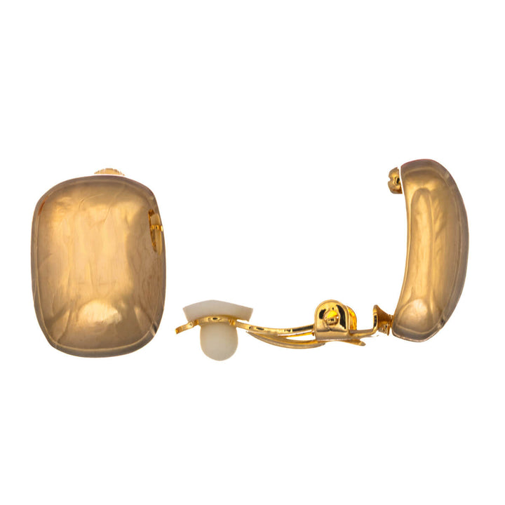 Mirroring rectangular clip-on earrings