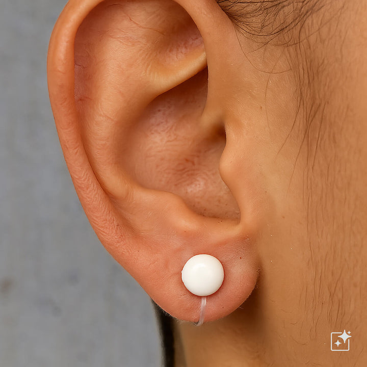 Plastic flats Clip-on earrings 8mm