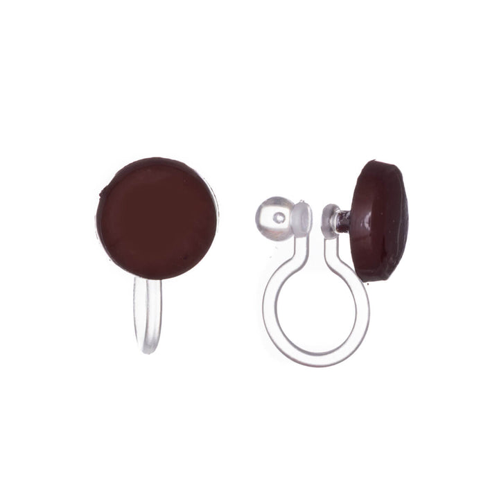 Plastic flats Clip-on earrings 8mm