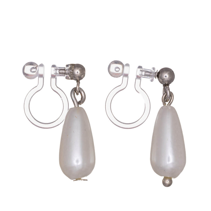 Hanging drop pearl Clip-on earrings