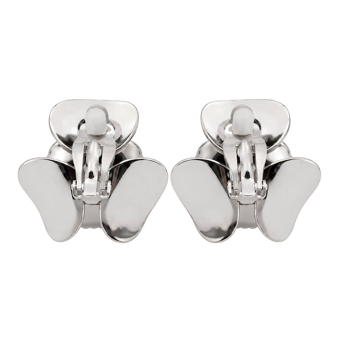 Stunning flower-clip earrings with a gold center