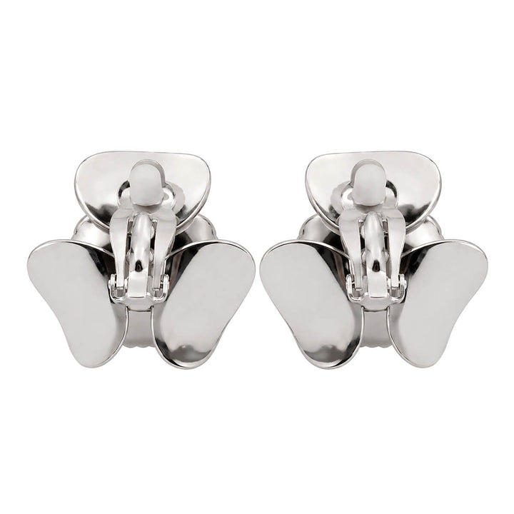 Stunning flower-clip earrings with a gold center