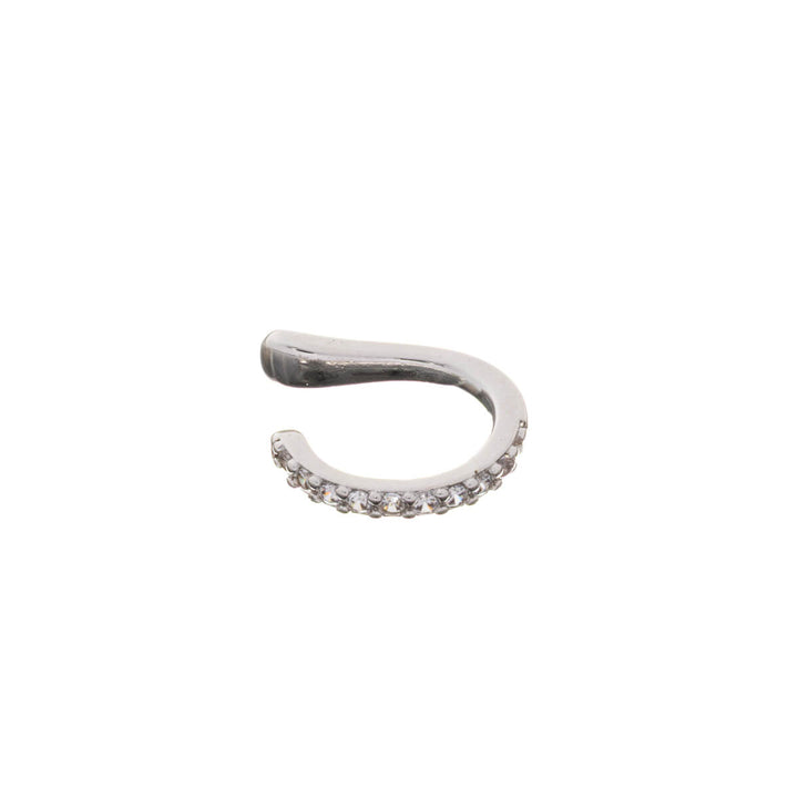 Narrow zirconia pebbled rustic ear cuff