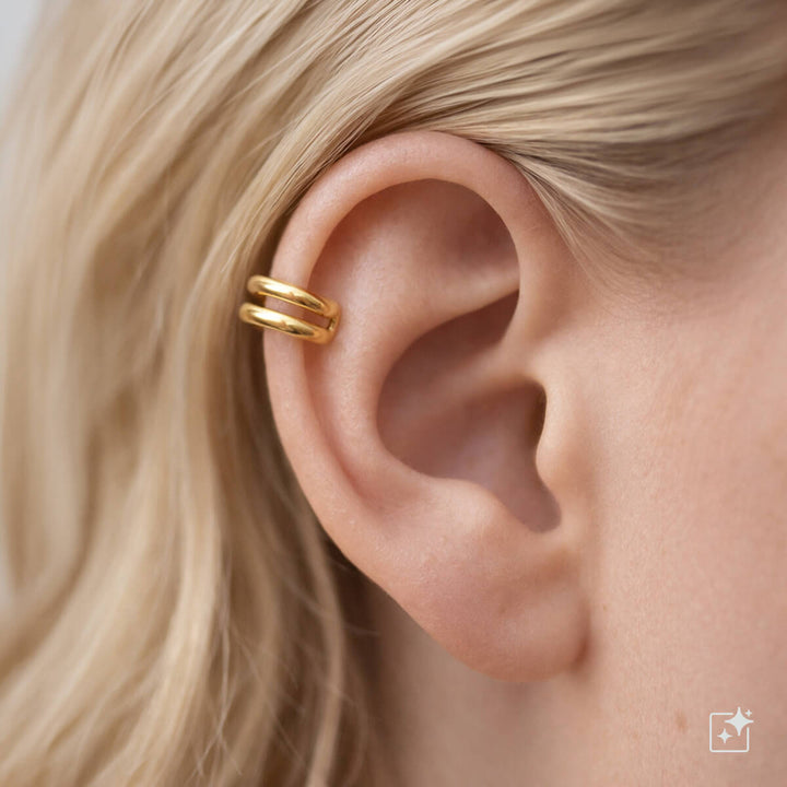 Double-row ring ear cuff (316L steel)