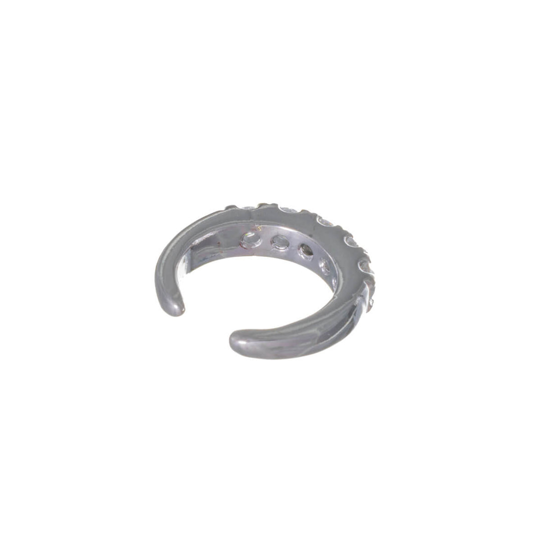 Single-row ear cuff with zirconia stones