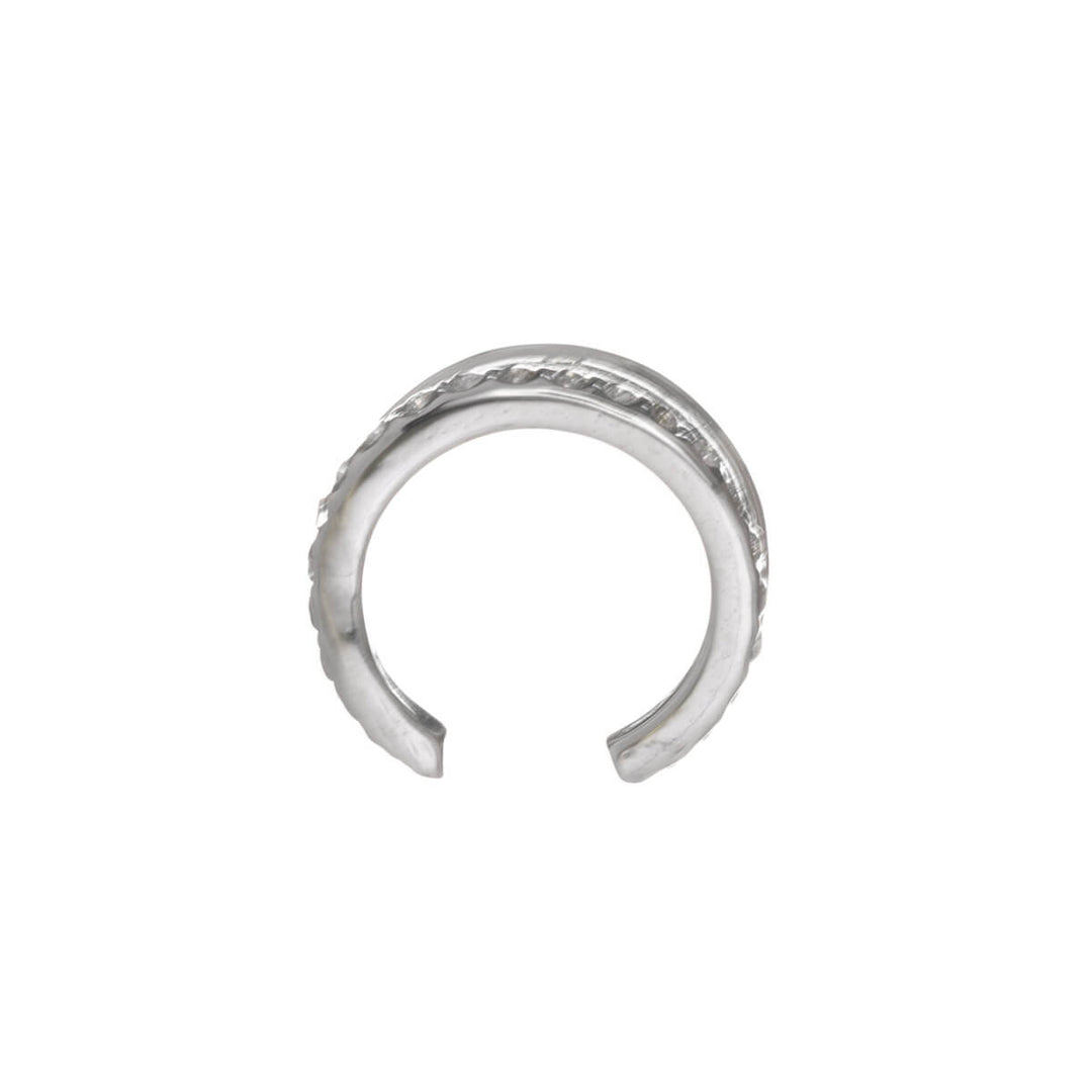 Double-row ear cuff adorned with zirconia stones (316L stainless steel)