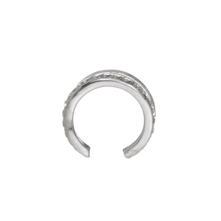Double-row ear cuff adorned with zirconia stones (316L stainless steel)