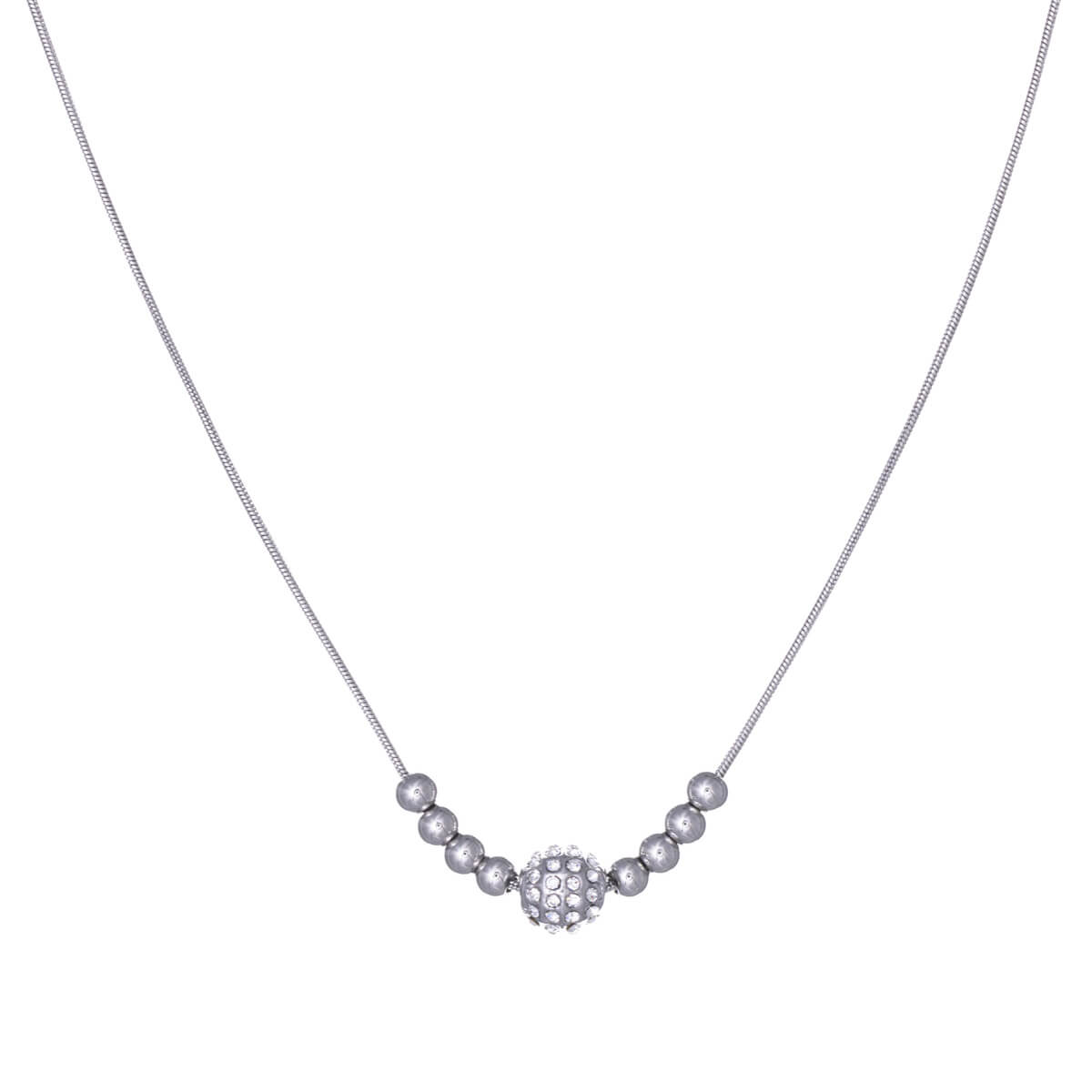 Steel beads necklace 40cm +4cm (Steel 316L)