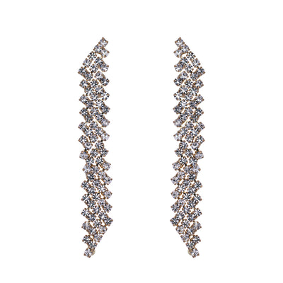 Rhinestone necklace + earrings