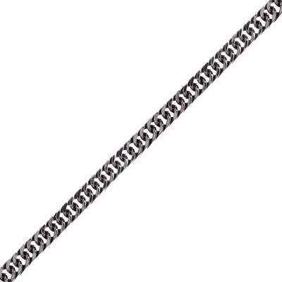 Dense armoured chain dark steel necklace 7mm 55cm