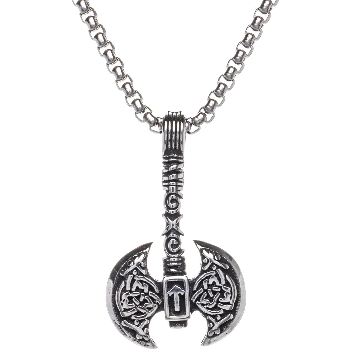 Viking engravings on pendant necklace (Steel 316L)