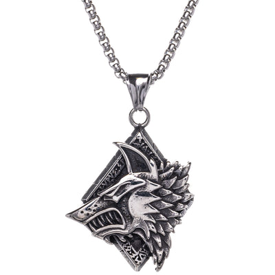 Fenrir wolf pendant necklace (Steel 316L)