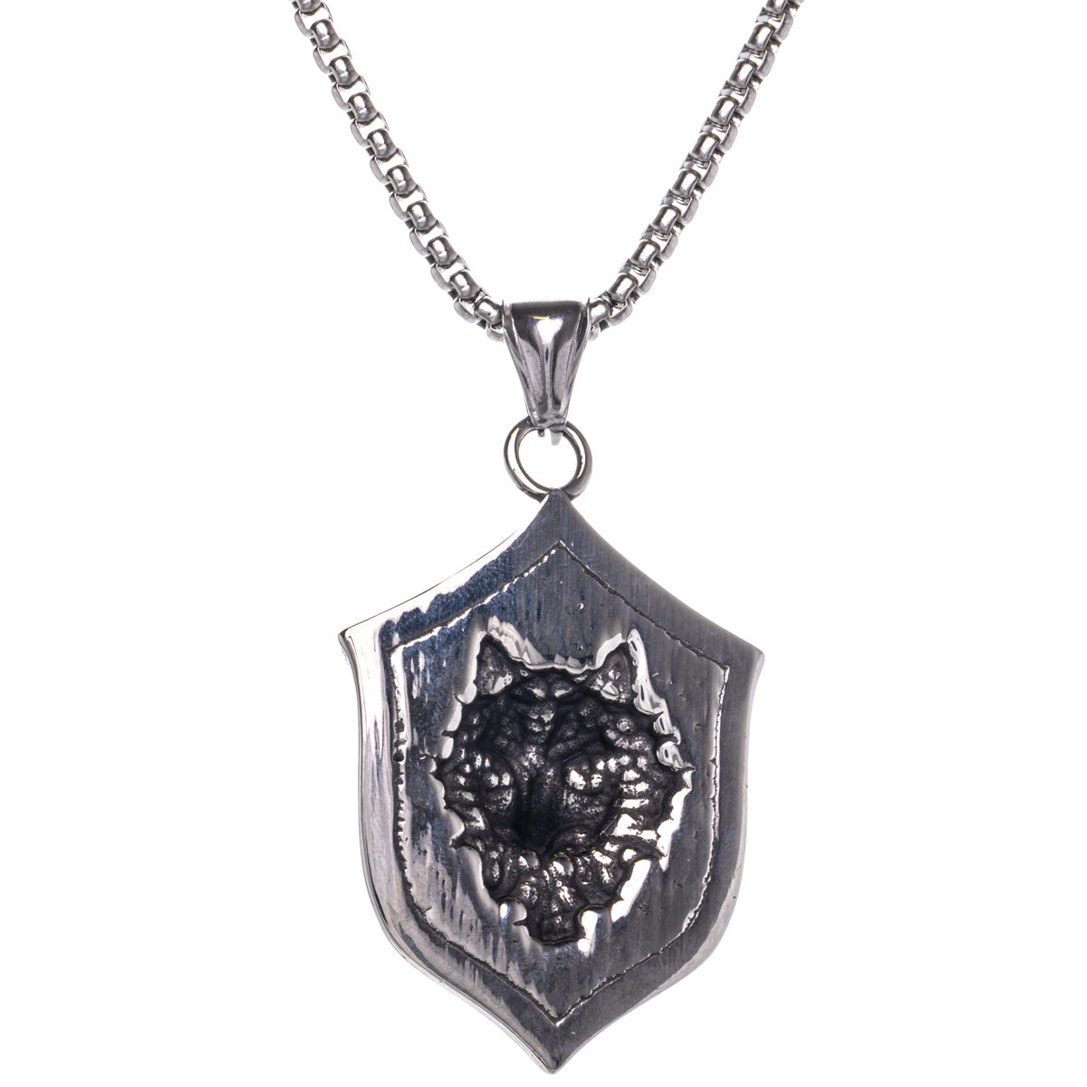 Fenrirsudenkopf shield pendant necklace (Steel 316L)