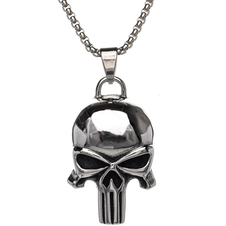 Shiny skull pendant necklace (Steel 316L)