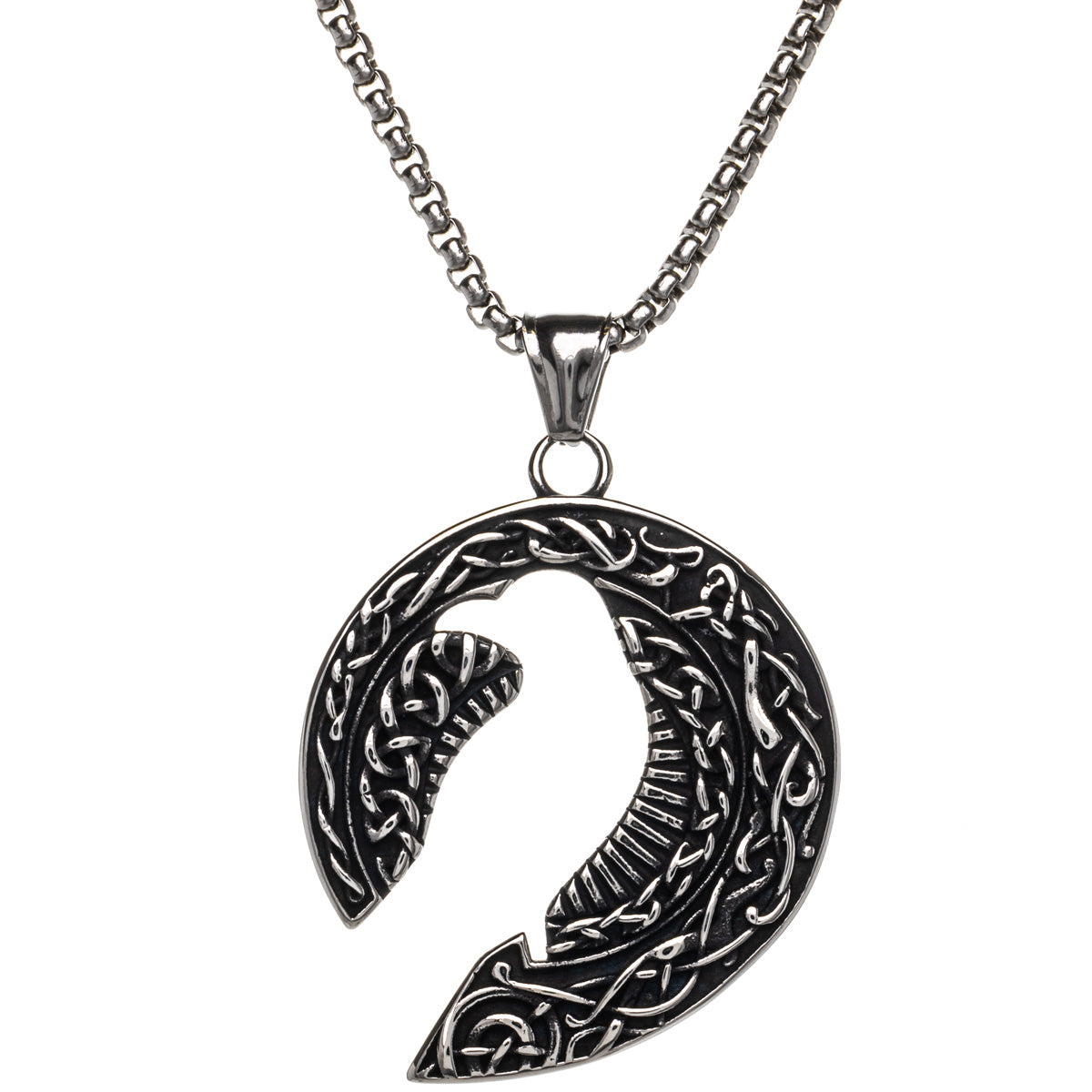 Raven silhouette pendant necklace (Steel 316L)