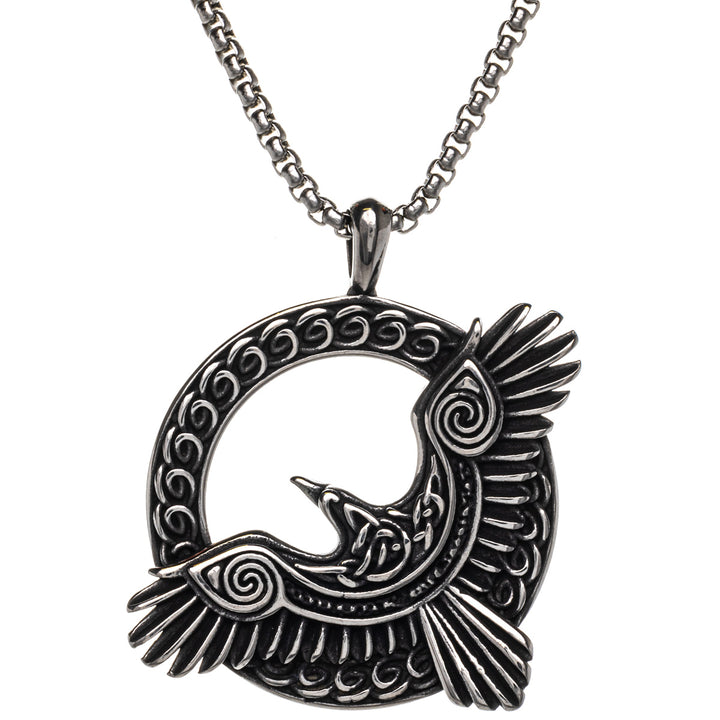 Hugin & Munin baskets pendant necklace (Steel 316L)