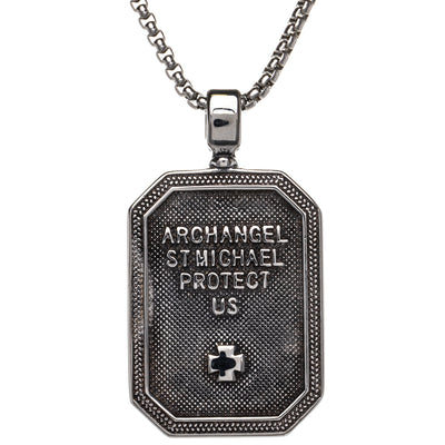 Gold St Michael's guardian angel pendant necklace (Steel 316L)