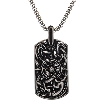 Viking compass pendant necklace (Steel 316L)