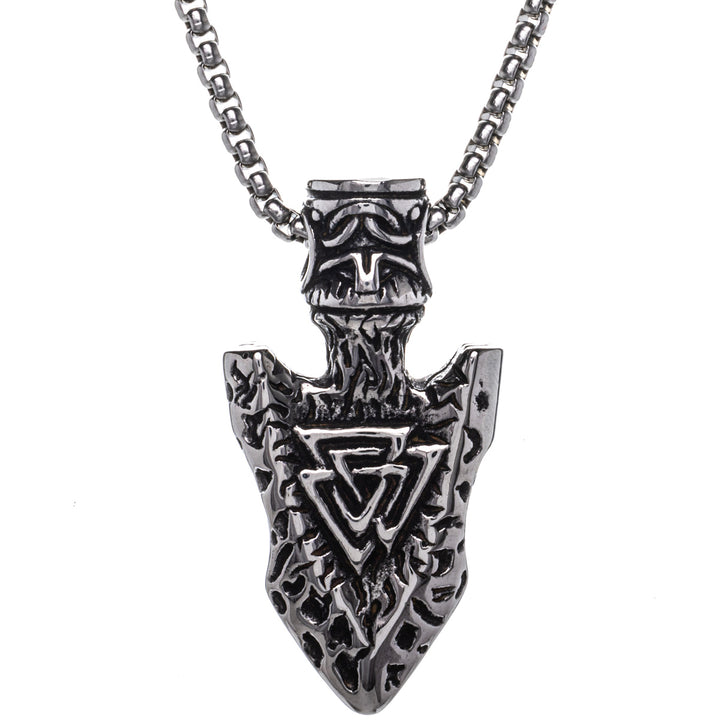 Gungnir Valknut keihäsriipus kaulakoru (Teräs 316L)