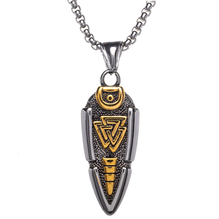 Gungnir Valknut keihäsriipus kaulakoru (Teräs 316L)