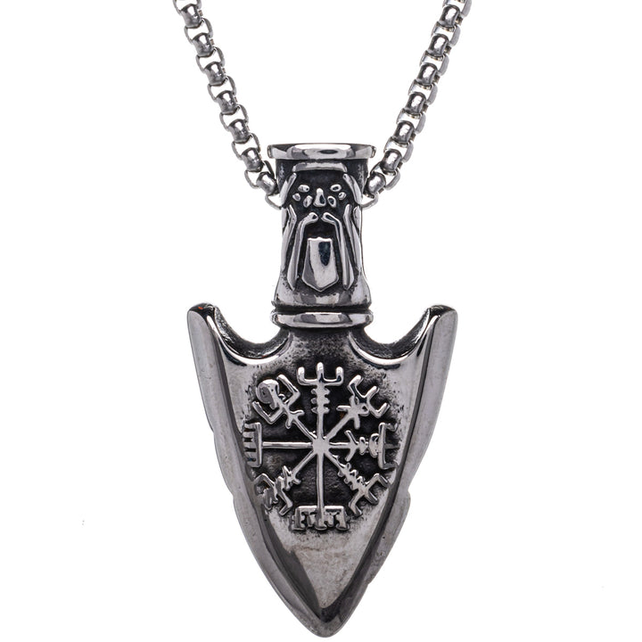 Gungnir Vegvísir keihäänkärki riipus kaulakoru (Teräs 316L)